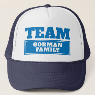Casquette Nom d'équipe ou nom de famille personnalisé bleu é