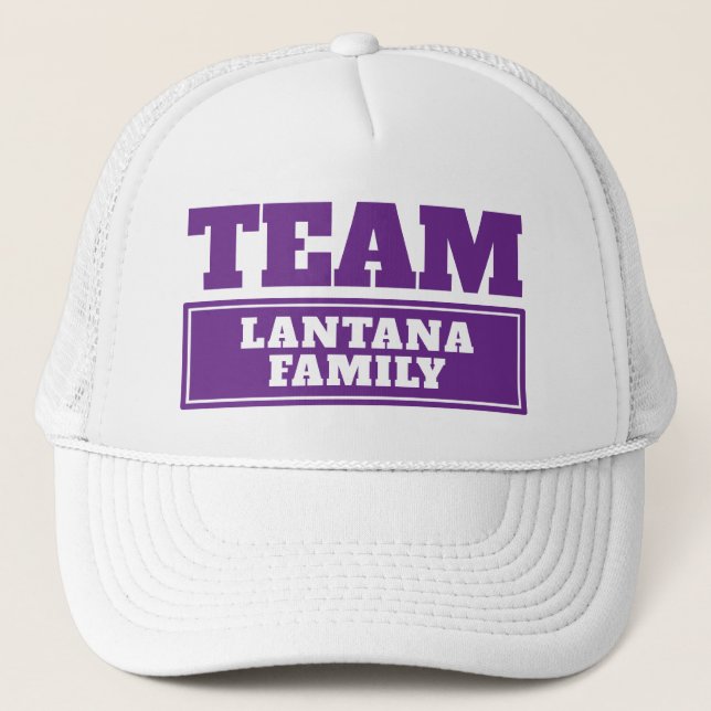 Casquette Nom d'équipe ou nom de famille personnalisé violet (Devant)