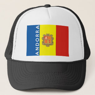 Casquette nom des textes de drapeau de pays de l'Andorre