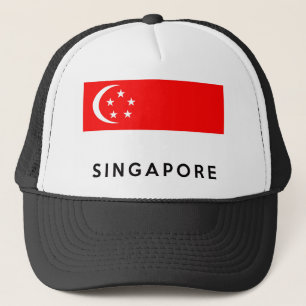 Casquette nom des textes de pays de drapeau de Singapour