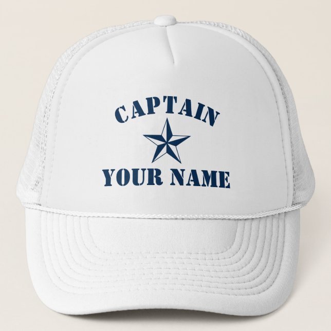 Casquette Nom du capitaine de bateau vedette nautique voile  (Devant)