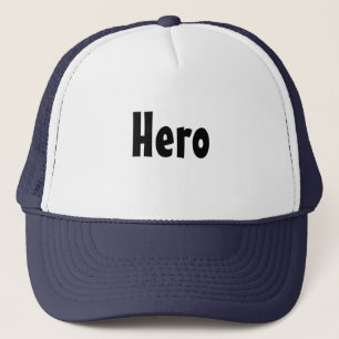 Casquette Nom du texte du héros avec couleur blanche et mari