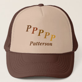 Casquette - Nom et Monogramme à pas (marron)