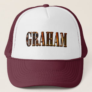 Casquette Nom Graham du coucher de soleil orange,