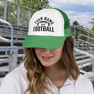 Casquette Nom personnalisé d'équipe de football numéro vert