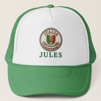 Casquette Nom personnalisé Italie Blason de football Nom per