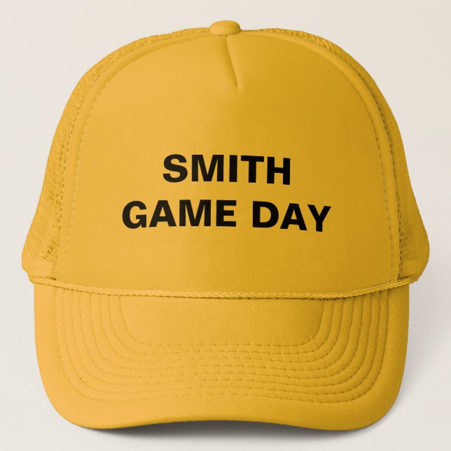 Casquette Nom personnalisé Jour Jeu Jaune (Devant)