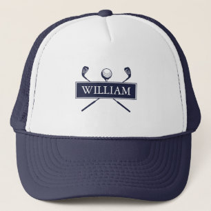 Casquette Nom Personnalisé Marine Blue Golf Ball Et Clubs