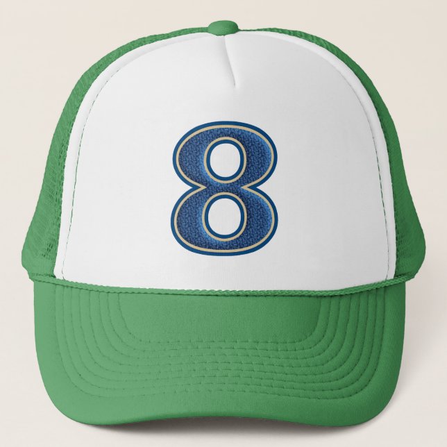 Casquette Nombre bleu 8 (Devant)