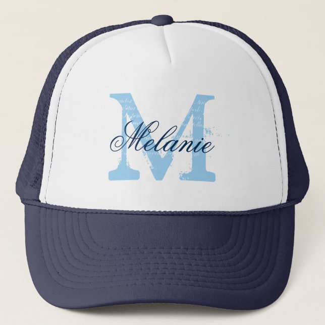 Casquette nommé personnalisé de monogramme pour la (Devant)