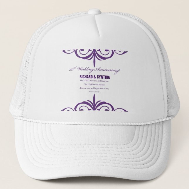 Casquette Noms personnalisés, 50e anniversaire du Mariage à  (Devant)