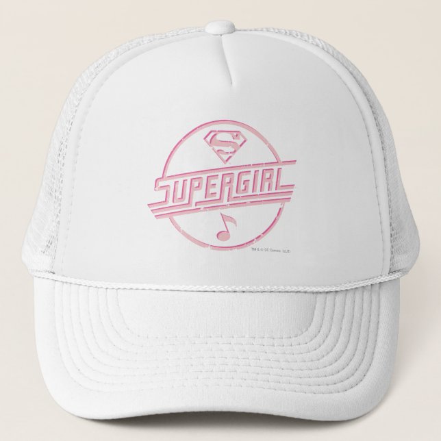 Casquette Note de musique rose Supergirl (Devant)