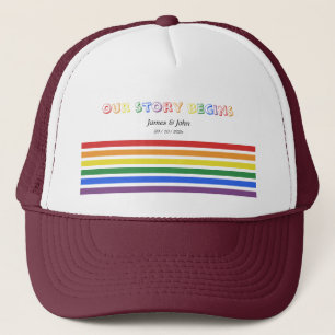 Casquette Notre histoire commence Drapeau LGBTQ arc-en-ciel