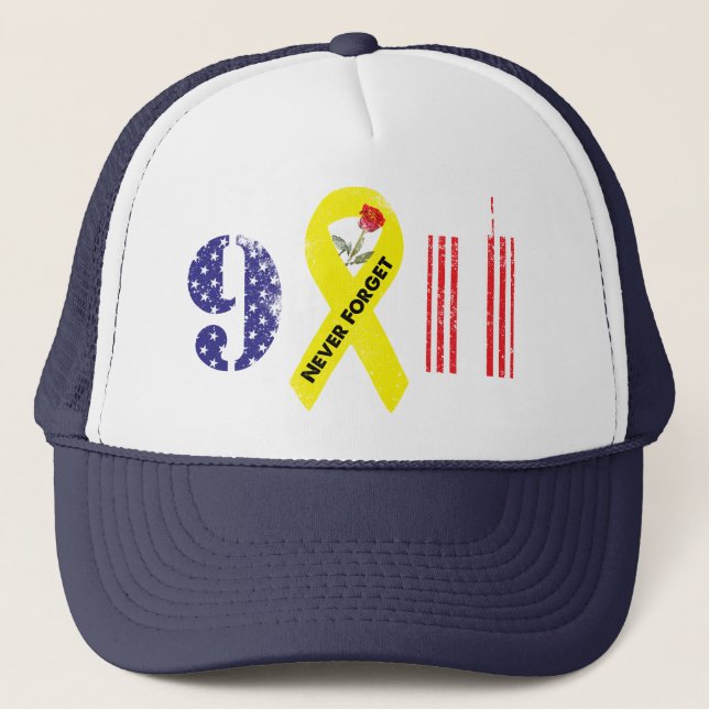 Casquette N'oubliez jamais 9 11 Ruban jaune (Devant)