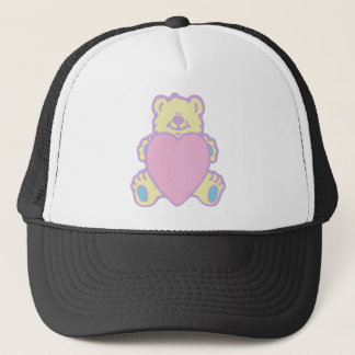 Casquette Nounours en peluche cœur d'amour