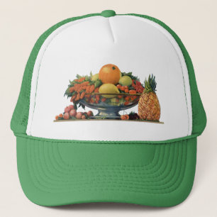 Casquette Nourriture vintage, fruits assortis dans un bol