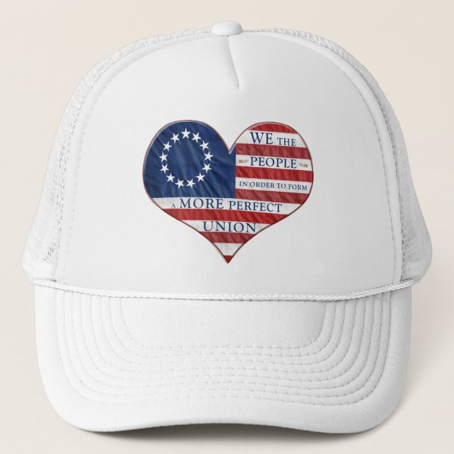 Casquette Nous Le Peuple Le Coeur Du Drapeau Américain (Devant)
