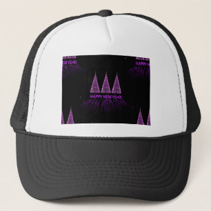 Casquette nouvelle année violette heureuse