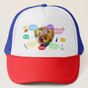 Casquette Nuage de mots de photo de la fête des pères Meille