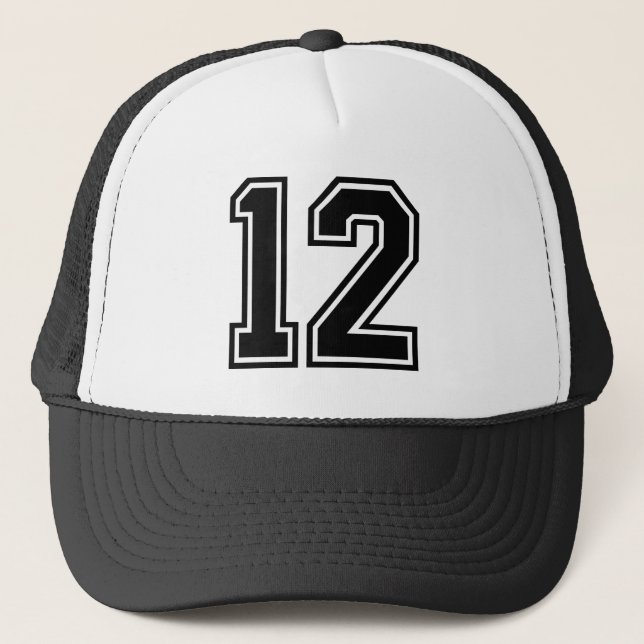 Casquette Numéro Classique 12 Chapeau de camion (Devant)