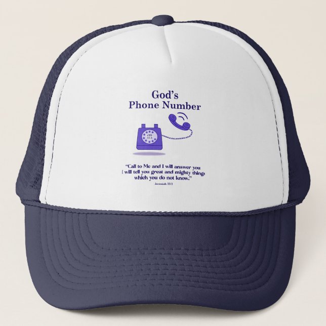 Casquette Numéro de téléphone de Dieu Jérémie 33:3 (Devant)