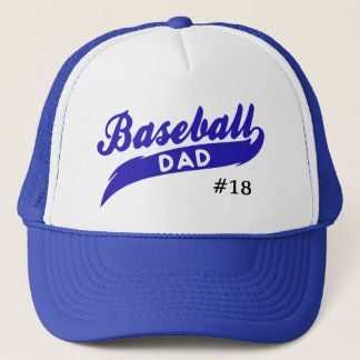 Casquette Numéro du joueur de base-ball bleu papa
