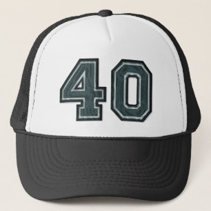 Casquette Numéro Turquoise brûlé "40"
