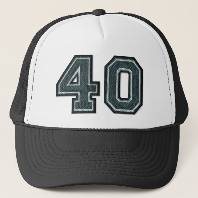 Casquette Numéro Turquoise brûlé "40" (Devant)