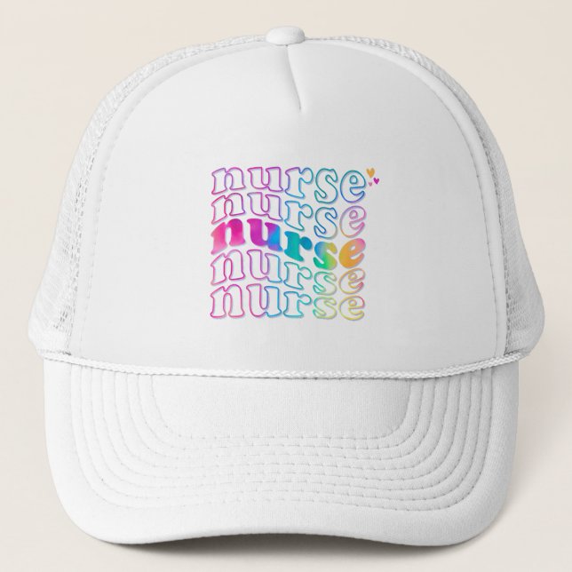 Casquette "Nurse" en Elegant Rainbow Colors (Devant)