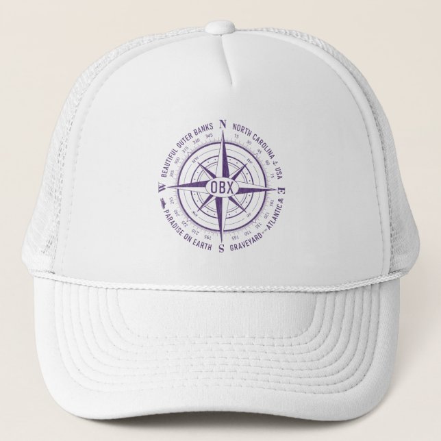 Casquette OBX Boussole Nautique Banques externes Purple Vint (Devant)