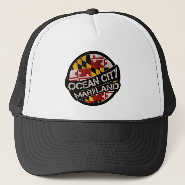 Casquette Ocean City Maryland drapeau de grunker camionneur  (Devant)