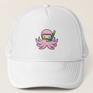 Casquette Octopus à la plongée avec tuba et lunettes de nata