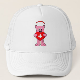 Casquette Octopus comme infirmière avec coeur