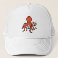 Octopus comme Peintre avec Peinture et Pinceau