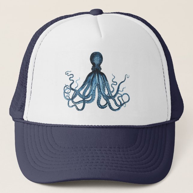 Casquette Octopus kraken nautical coastal ocean beach sea (Devant)