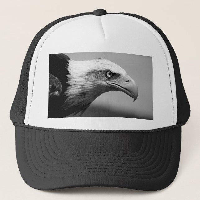 Casquette Oeil d'aigle noir et blanc (Devant)