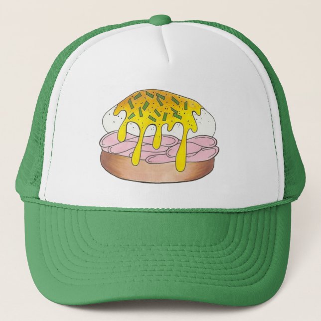 Casquette Oeufs Benedict Alimentation Foin Cuisinier Chef Ha (Devant)