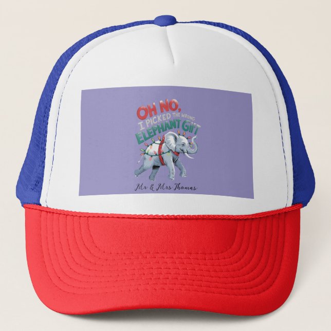 Casquette Oh non, j'ai pris le mauvais cadeau d'éléphant drô (Devant)