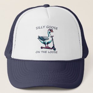 Casquette Oie bête sur l'oie perdue patinage sur scooter