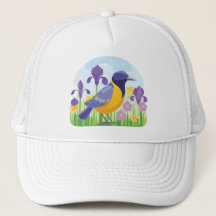 Oiseau cool avec Iris Fleurs Graphisme