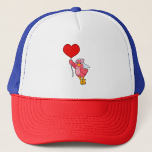 Casquette Oiseau en fiancée avec voile et ballon en forme de