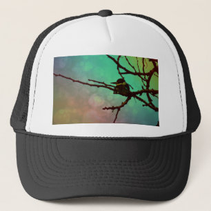 Casquette Oiseau Sur Une Branche -Aqua N Rose