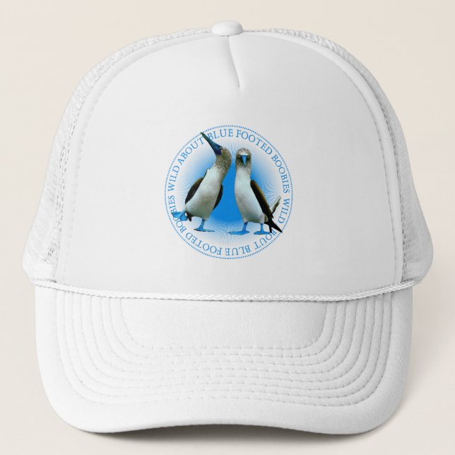 Casquette Oiseaux de bois peints en bleu Galapagos Souvenir (Devant)