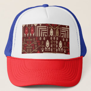 Casquette Oiseaux Fleurs Motif bleu foncé