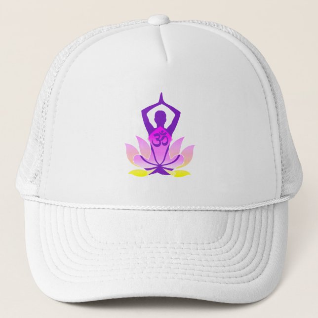 Casquette OM Namaste Spirituelle Lotus Fleur Yoga (Devant)