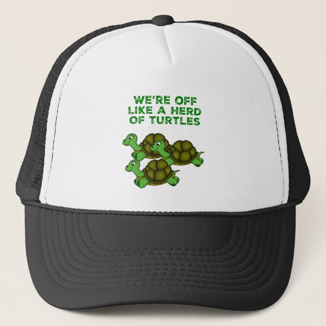 Casquette On est comme un troupeau de tortues Drôle design (Devant)
