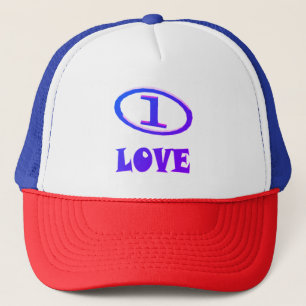 Casquette One Love art motif bleu touche pourpre