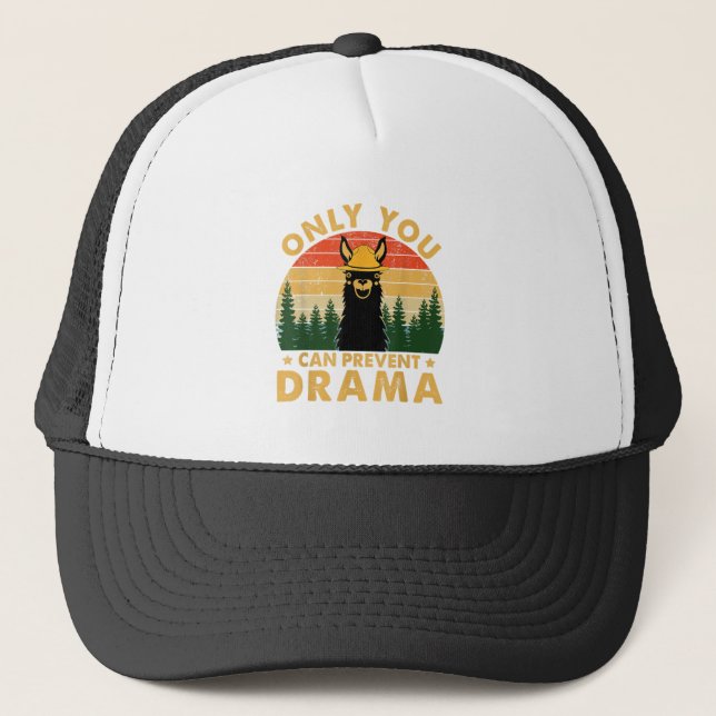 Casquette Only you can prevent drama Llama (Devant)