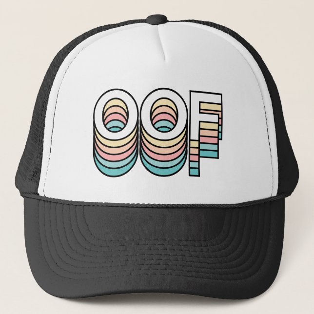 Casquette OOF Pastel Retro Esthétique Moderne Typographie (Devant)