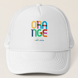 Casquette Orange California Mid Century, Pop Art,